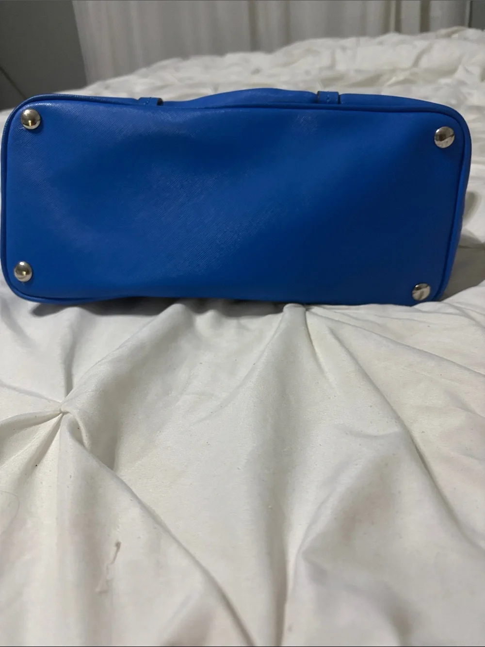 Y2K vintage Coach Electric Blue Leather Dome Satchel - COACH - Picture 9 of 9